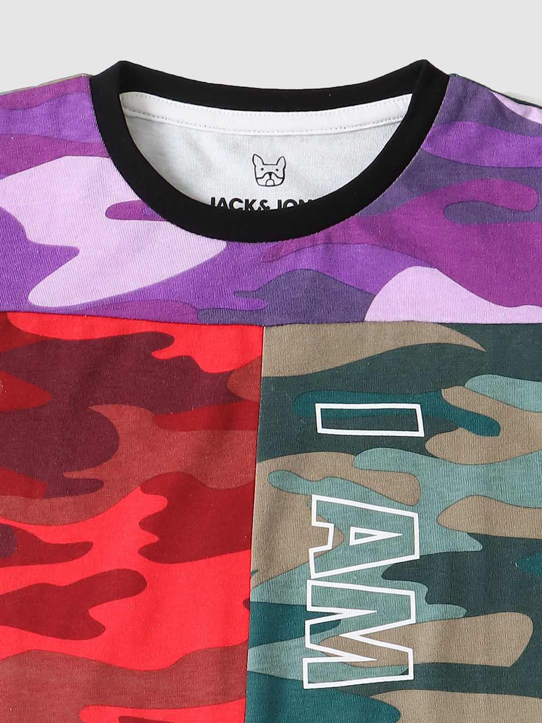 Boys Multi-coloured Camo Crew Neck T-shirt