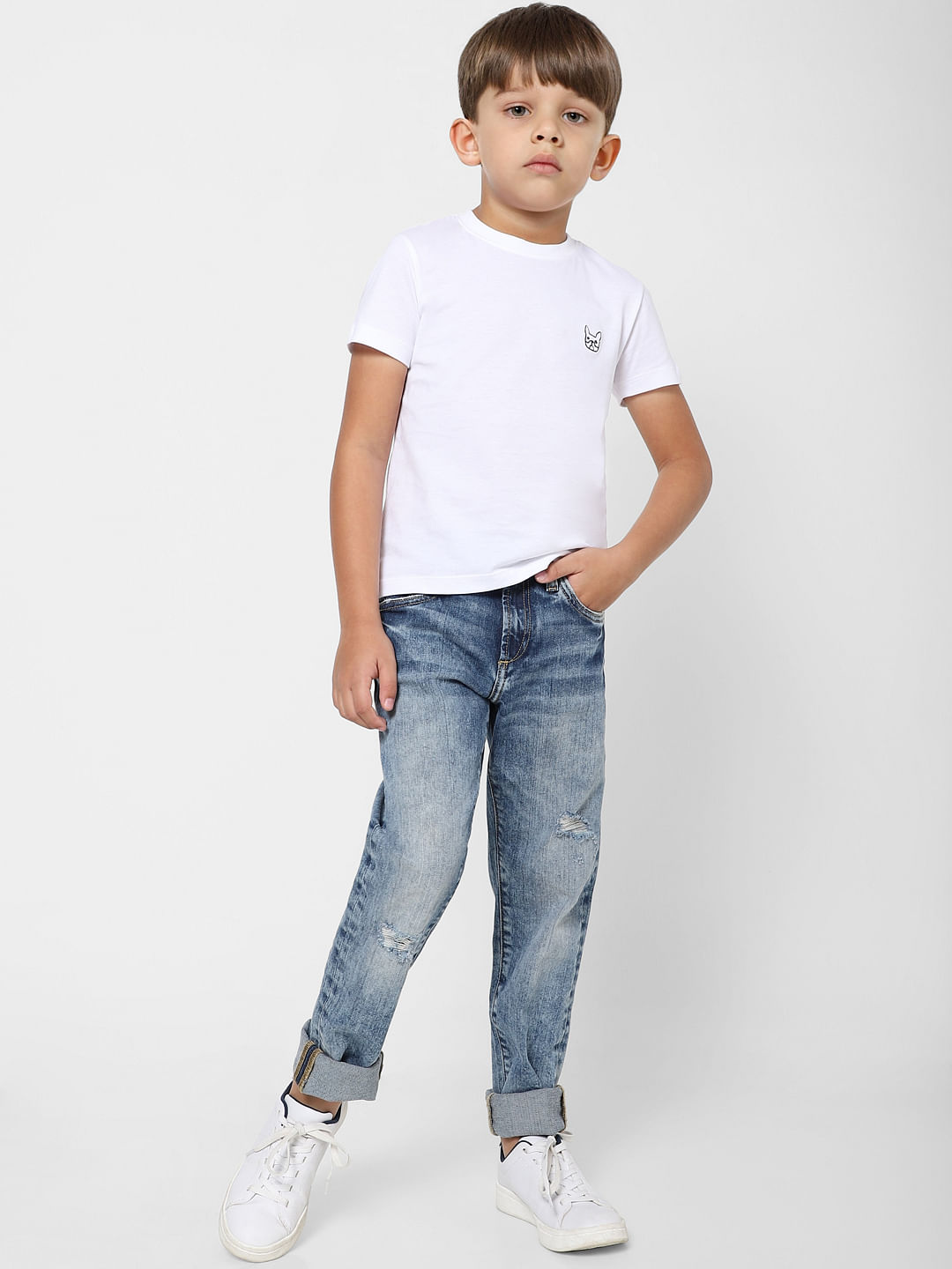 Boys Blue Mid Rise Glenn Slim Fit Jeans - 4/5Y
