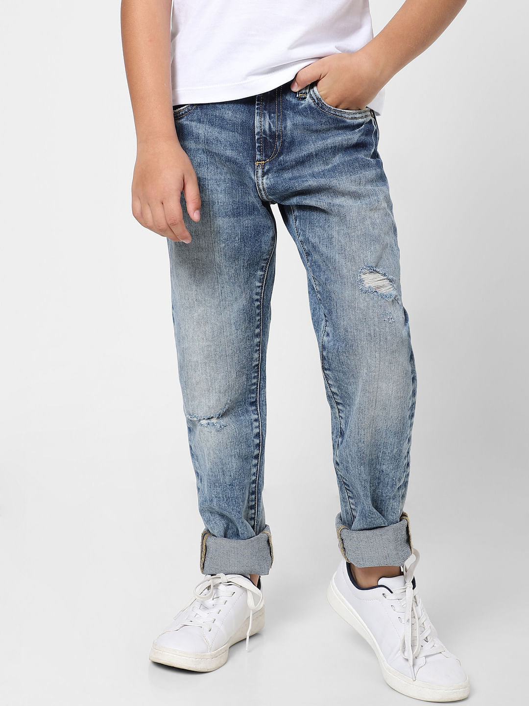 Boys Blue Mid Rise Glenn Slim Fit Jeans