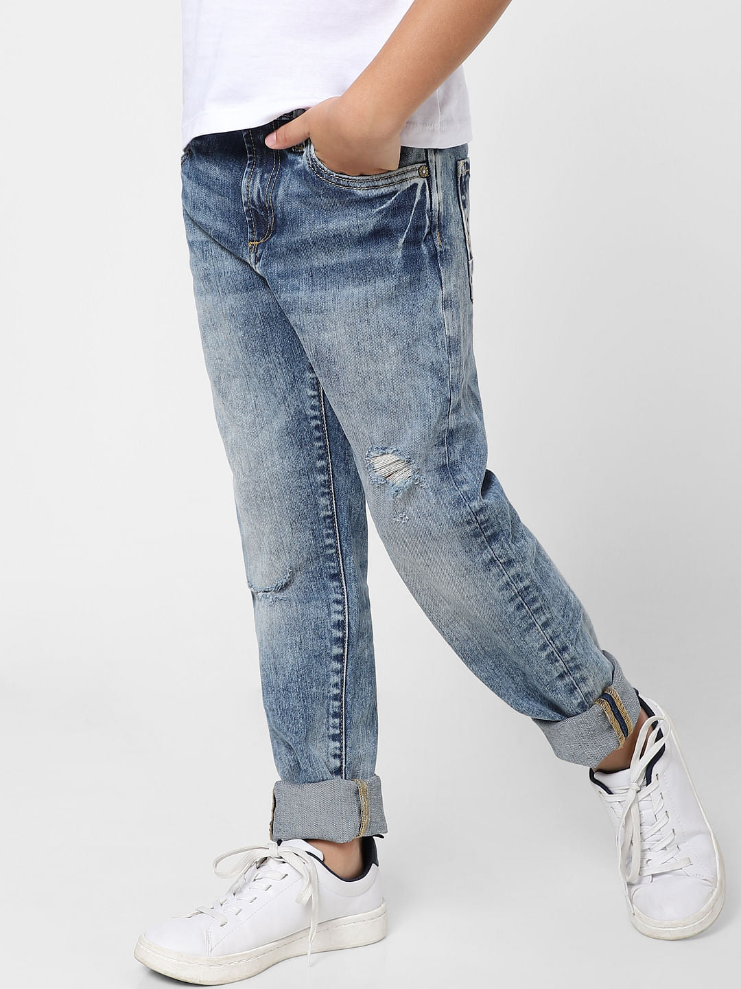 Boys Blue Mid Rise Glenn Slim Fit Jeans