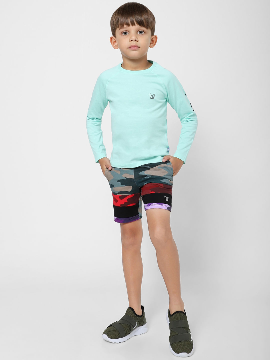 Boys Multi-coloured Camo Sweatshorts