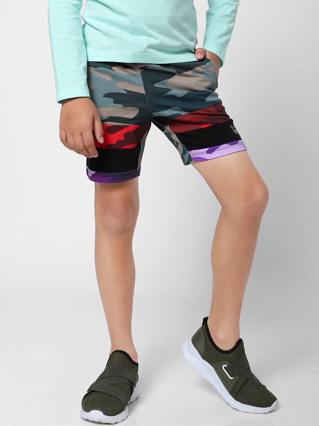 Boys Multi-coloured Camo Sweatshorts
