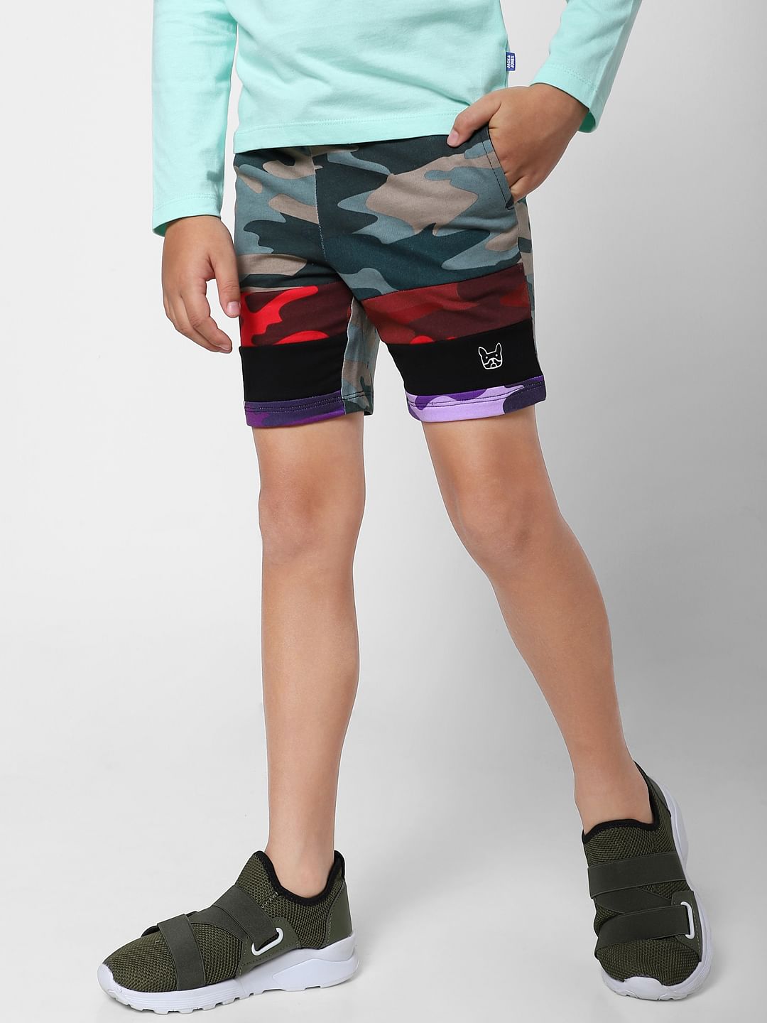 Boys Multi-coloured Camo Sweatshorts