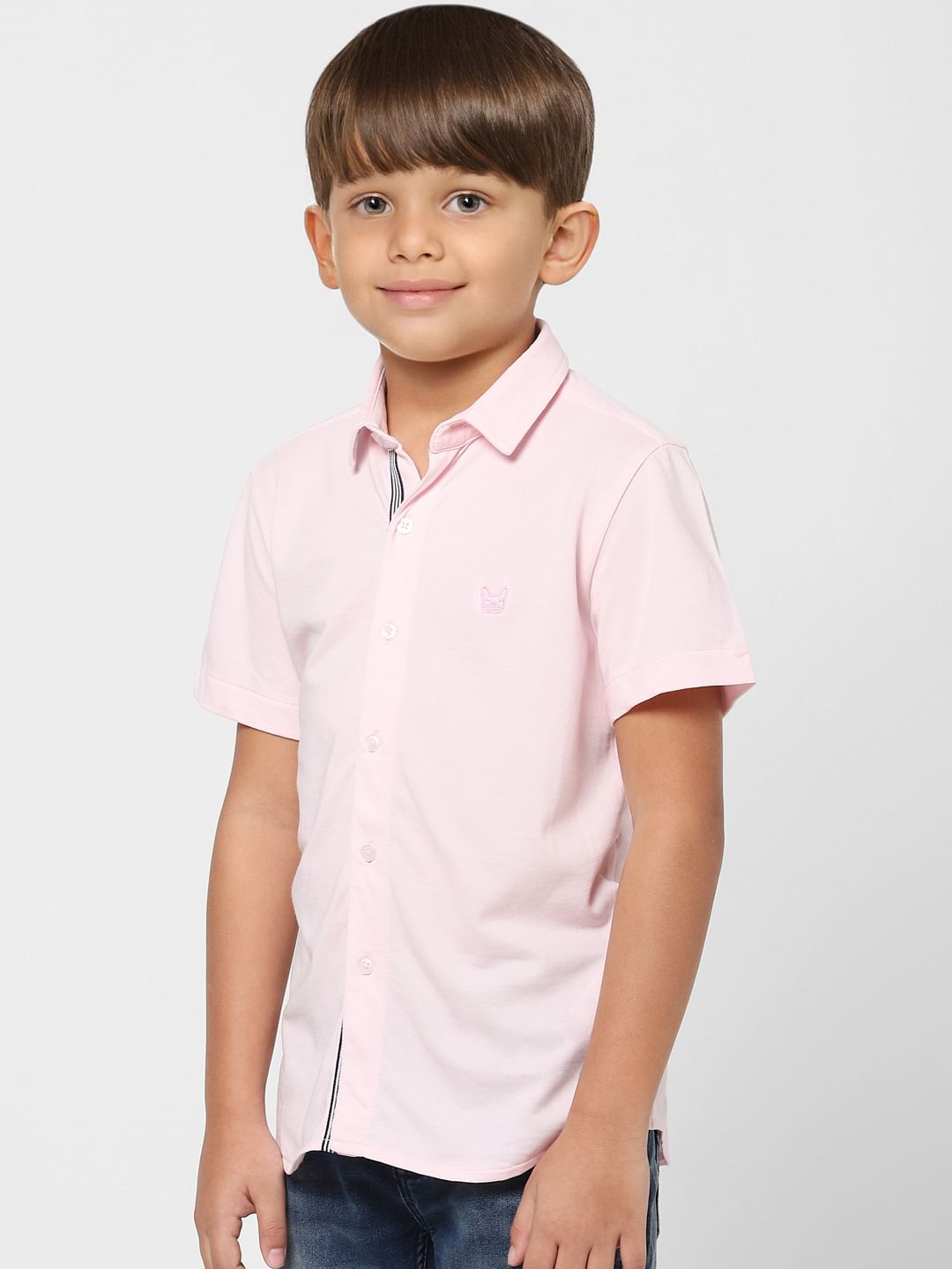 Boys Pink Half Sleeves Shirt