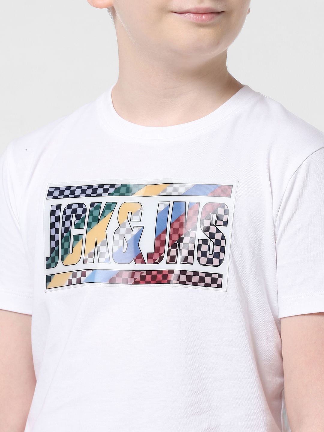 JACK&JONES JUNIOR X MOTOR MUNCHKINS WHITE LOGO PRINT T-SHIRT