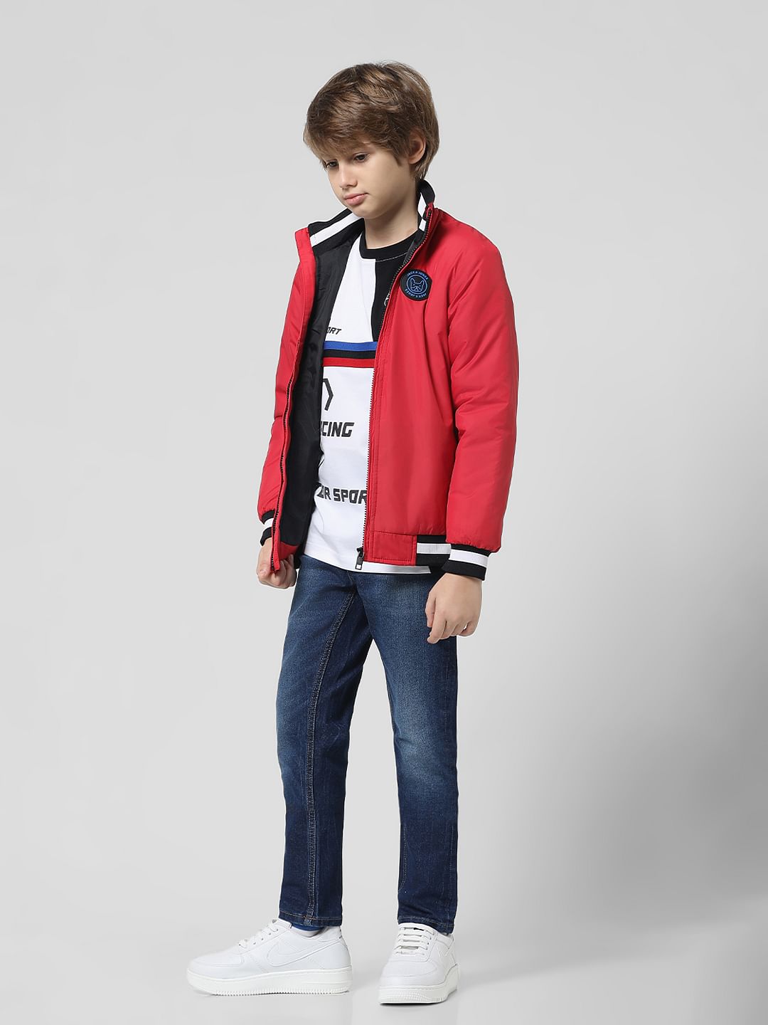 JACK&JONES JUNIOR X MOTOR MUNCHKINS WHITE RACEWAY PRINT T-SHIRT