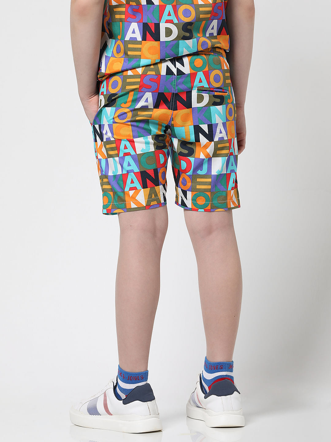 Boys Blue Logo Print Co-ord Set Shorts