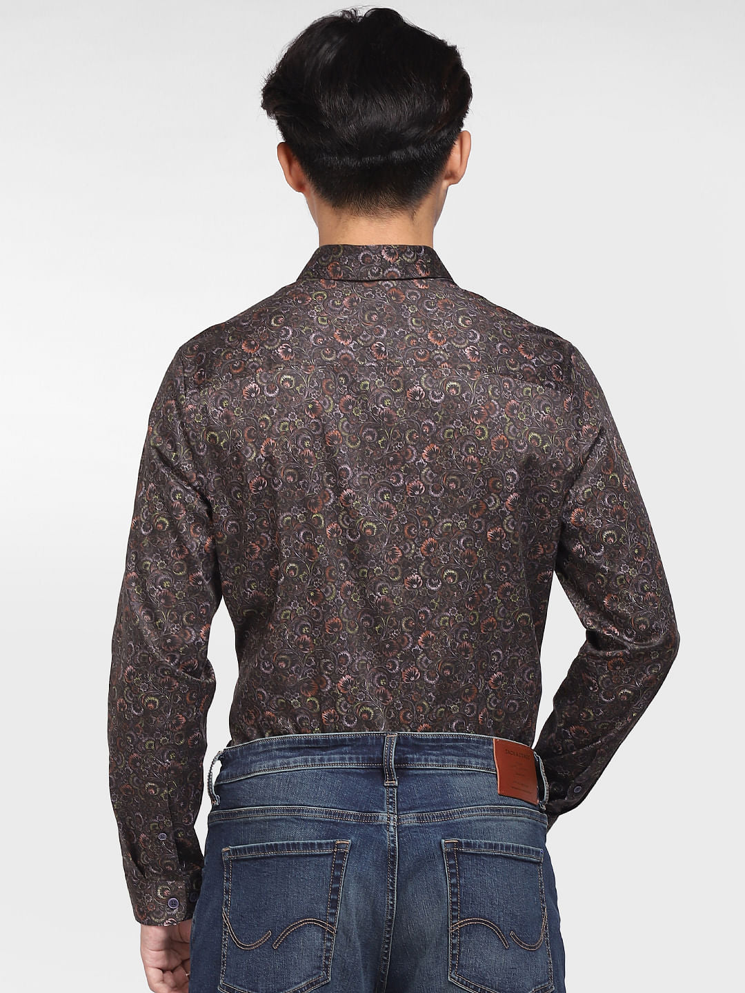 Black Printed Full Sleeves Shirt