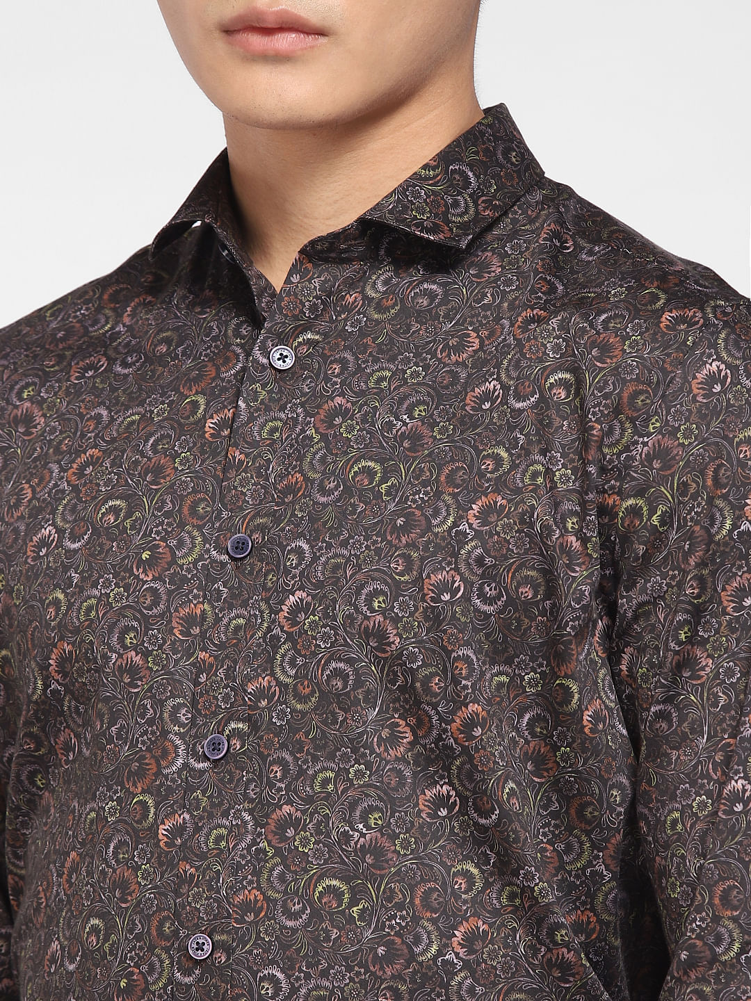 Black Printed Full Sleeves Shirt