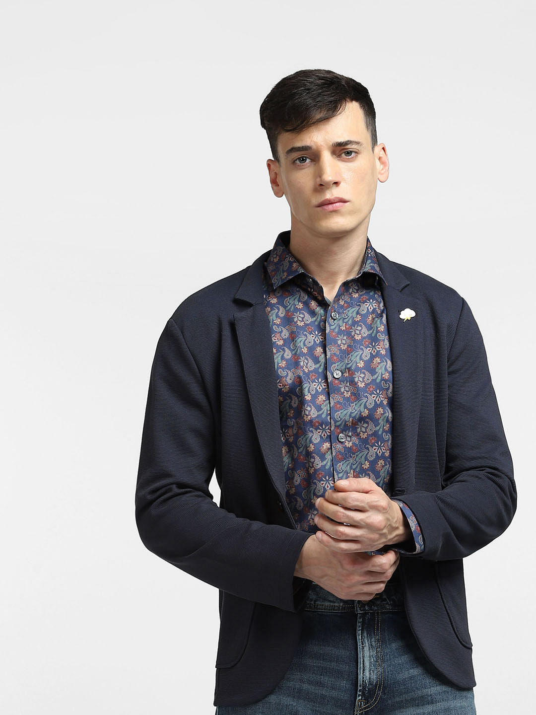 Blue Abstract Print Full Sleeves Shirt