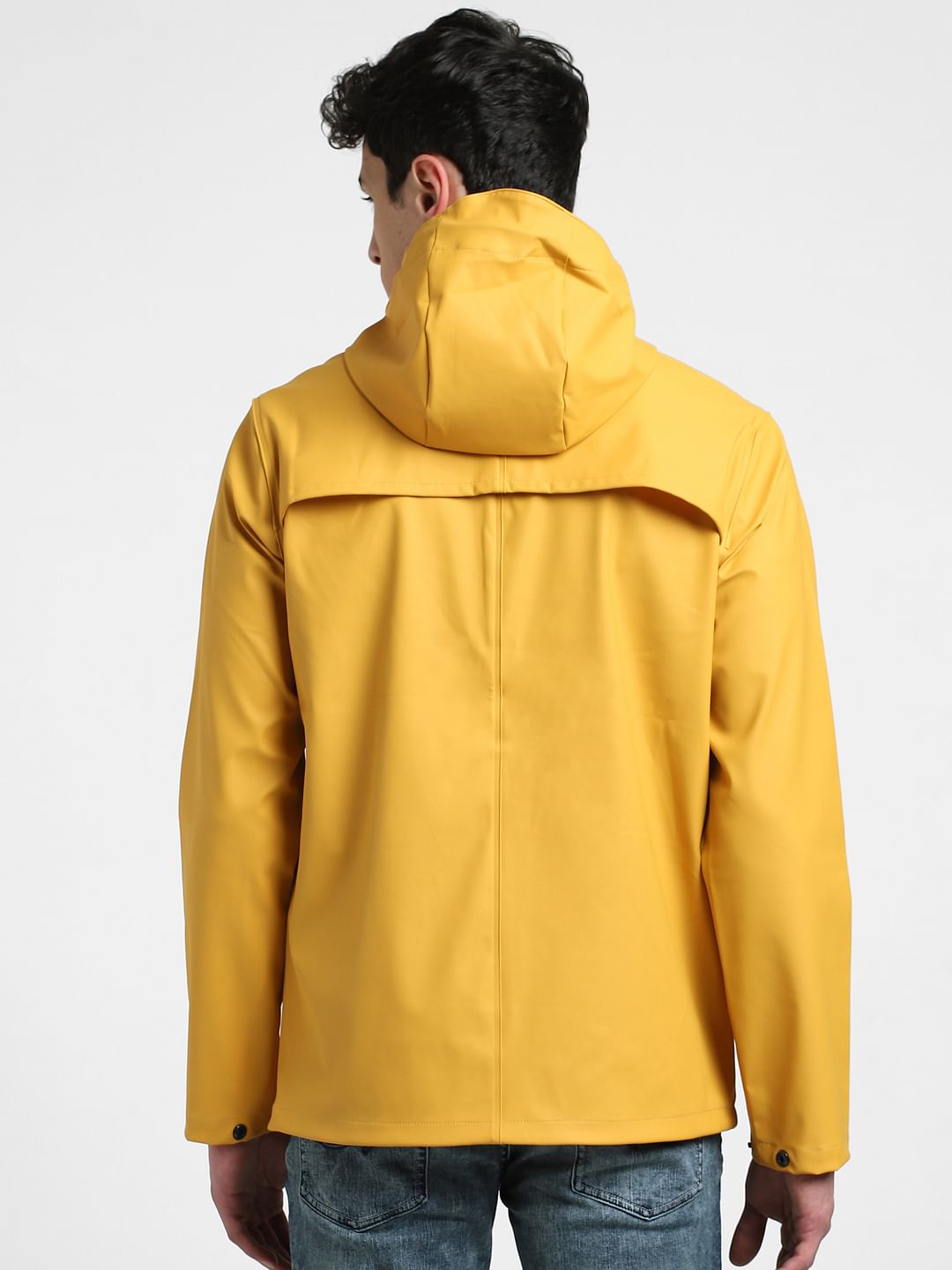 Yellow Hooded Rain Jacket