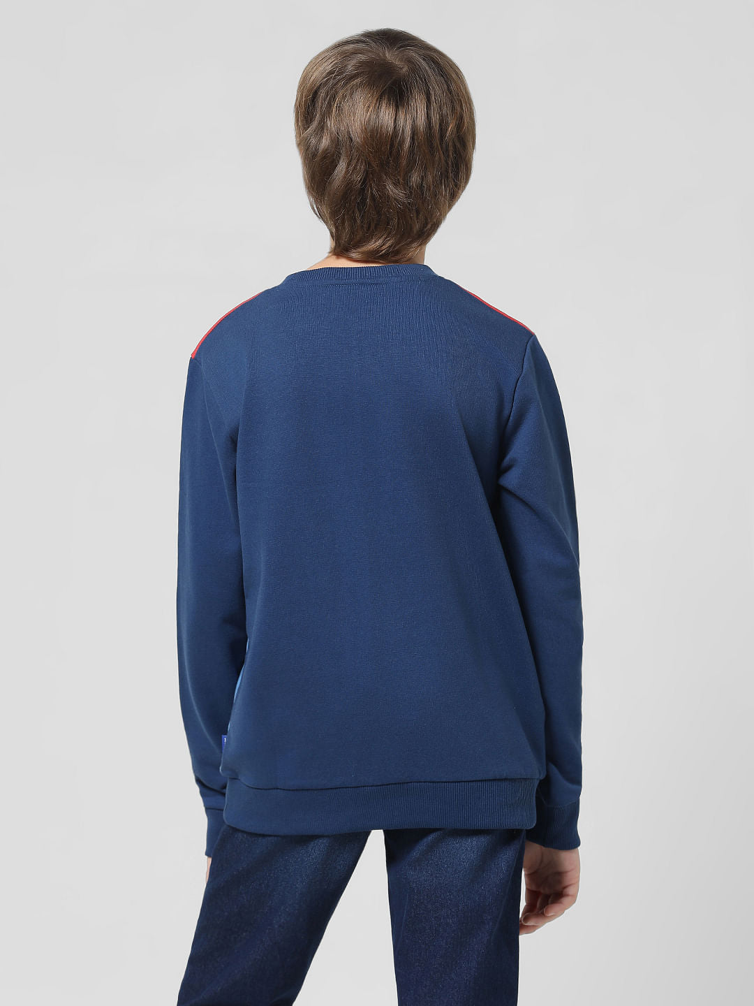 x Peanuts Blue Colourblocked Printed Sweatshirt