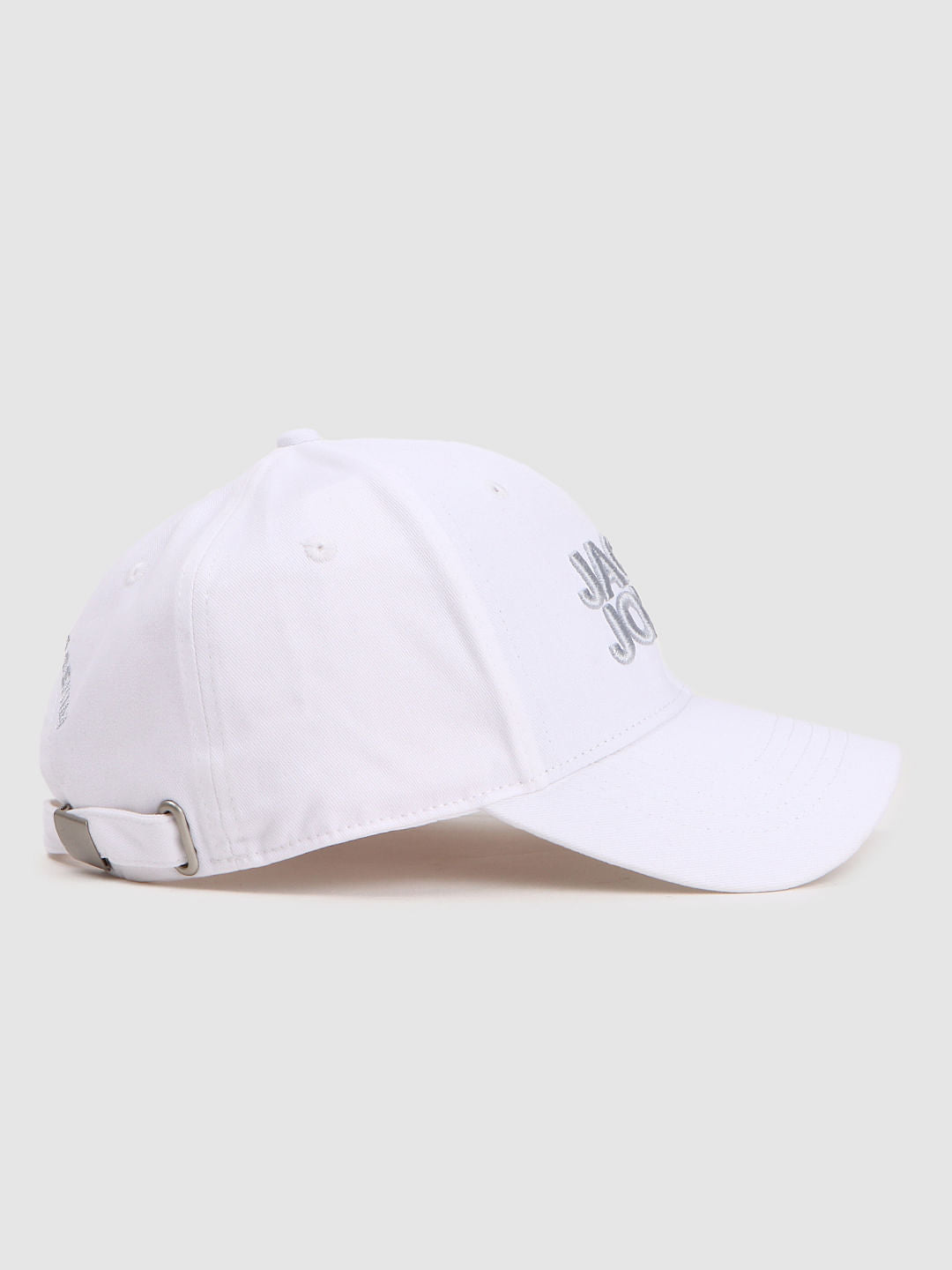 White Logo Print Baseball Cap