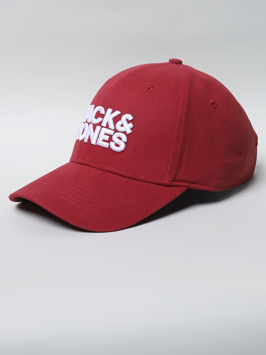 Red Embroidered Logo Baseball Cap