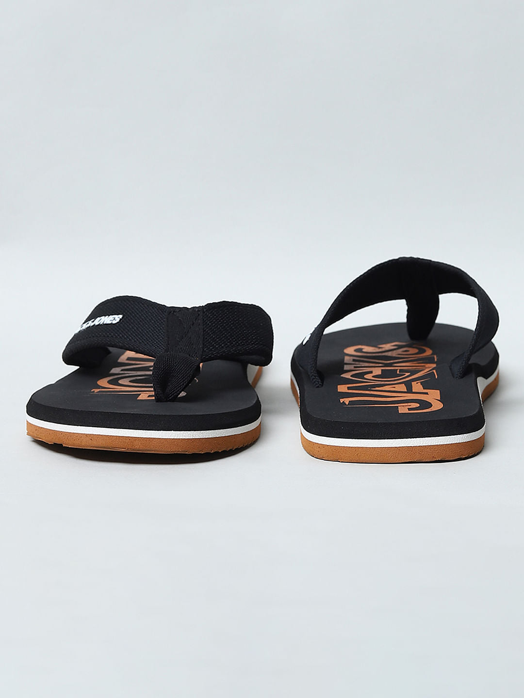 BLACK LOGO PRINT FLIP FLOPS