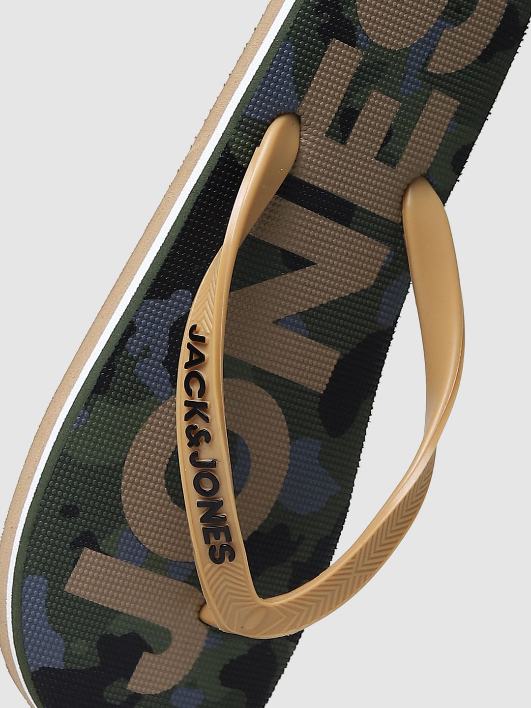 Green Camo Print Flip Flops