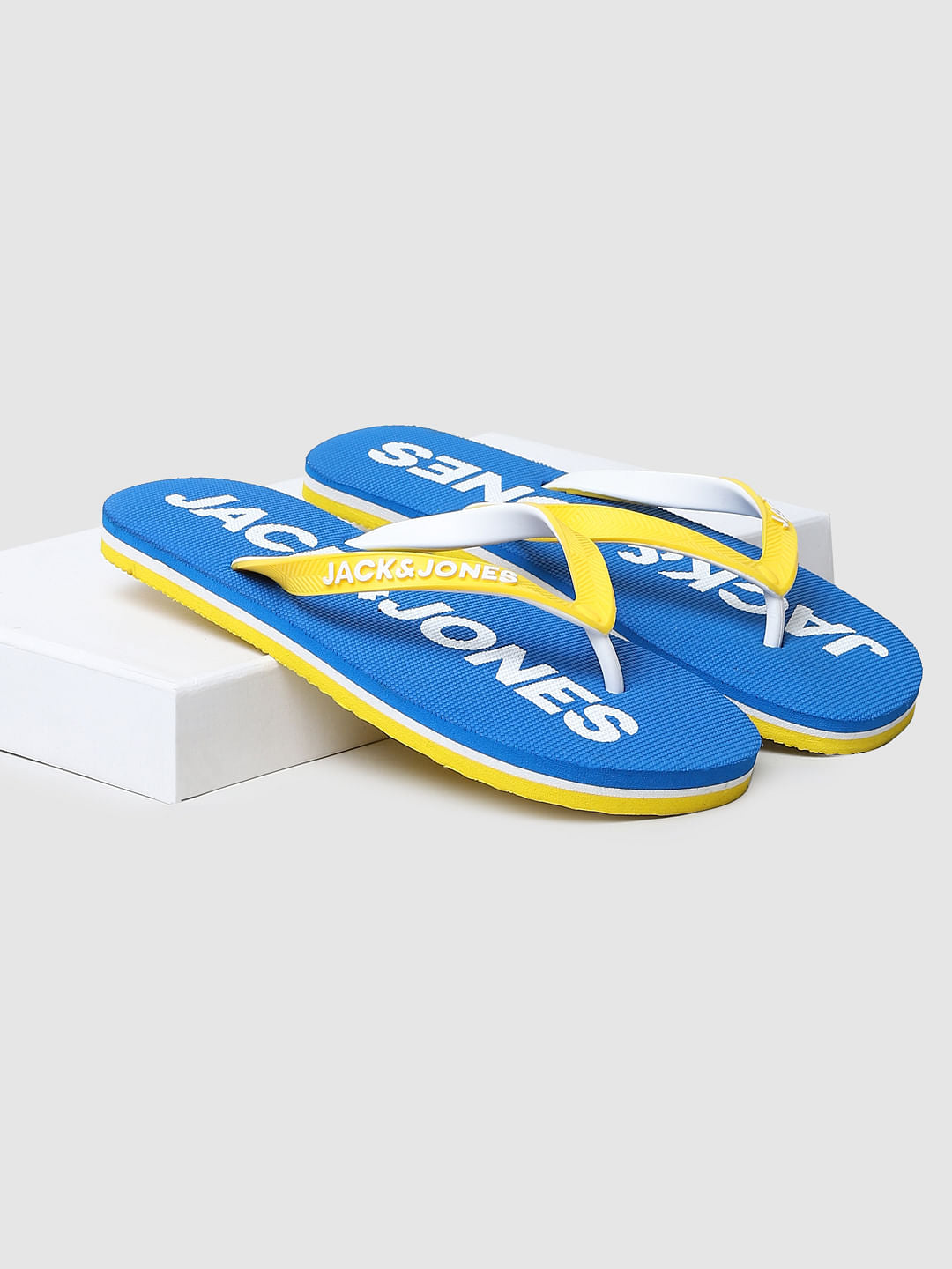 Blue Colourblocked Flip Flops