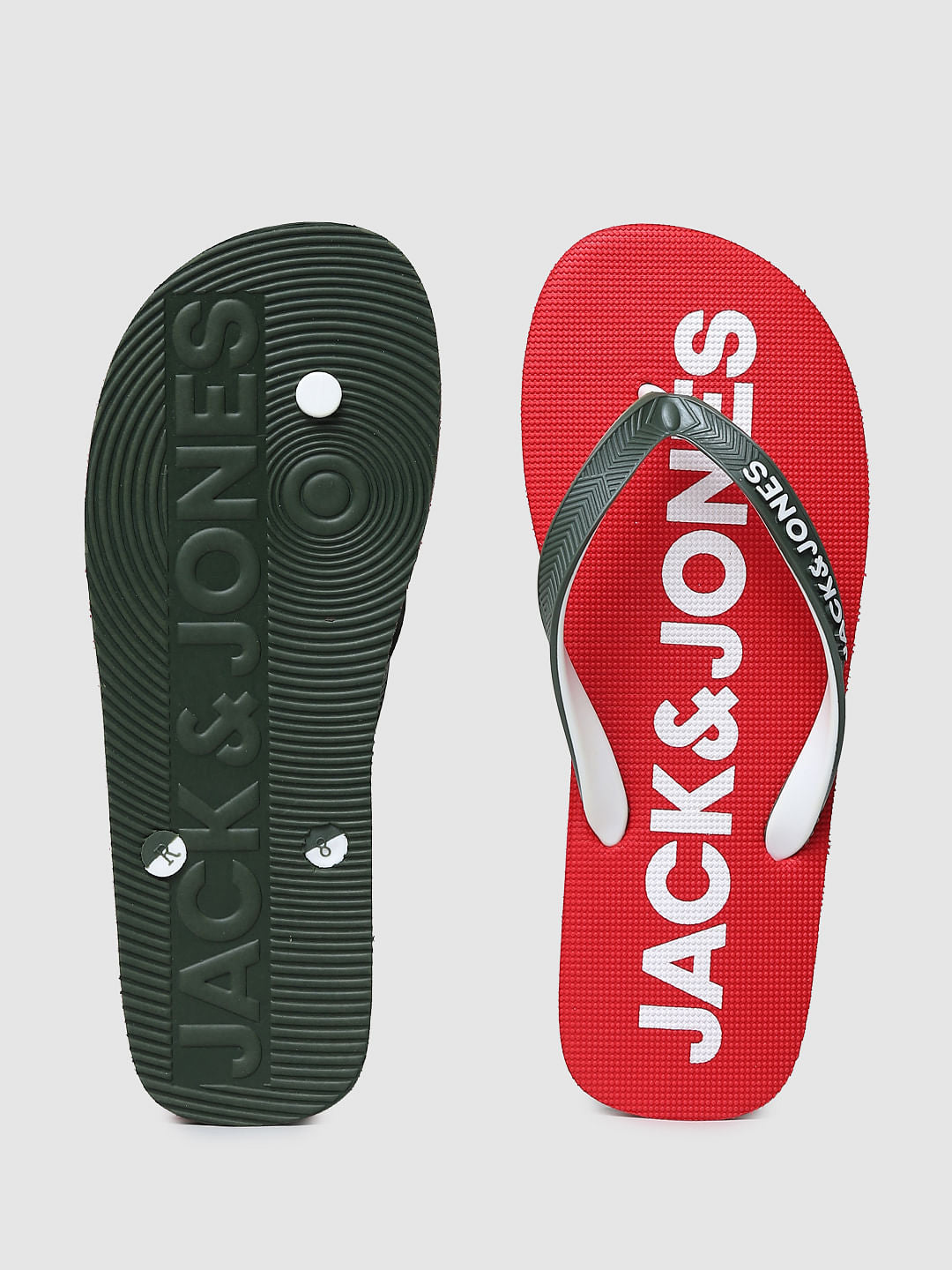 Red Colourblocked Flip Flops