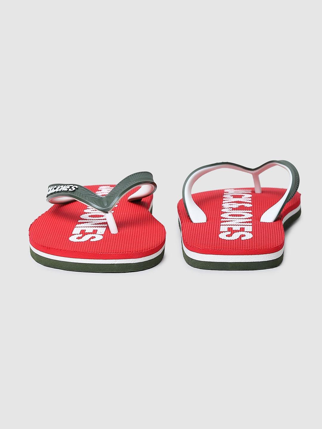 Red Colourblocked Flip Flops