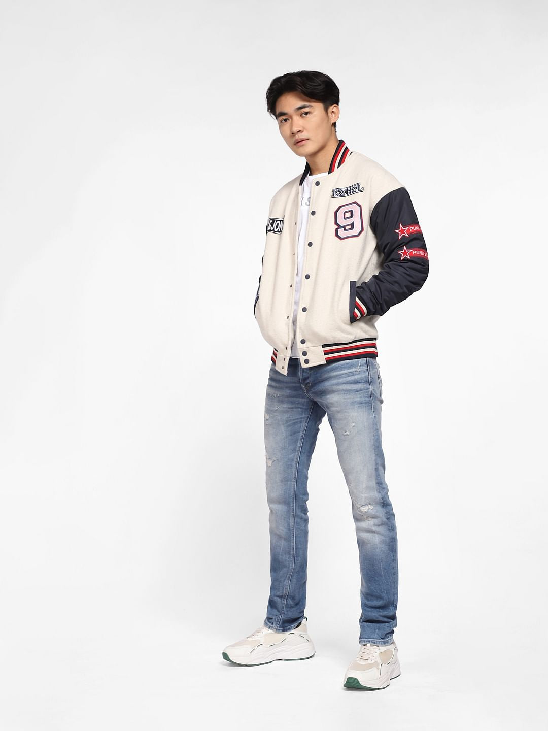 Blue Low Rise Distressed Glenn Slim Jeans - 28/30