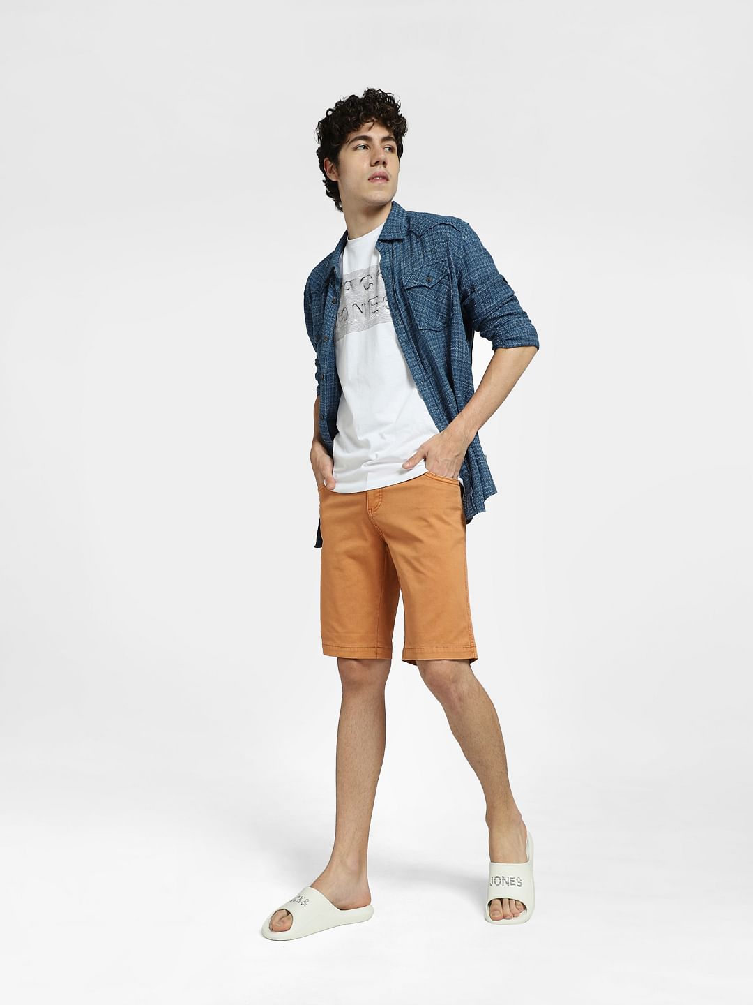 Orange Low Rise Shorts