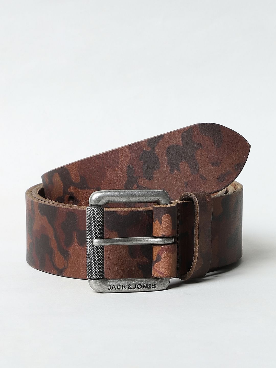 Brown Camo Leather Belt - 32