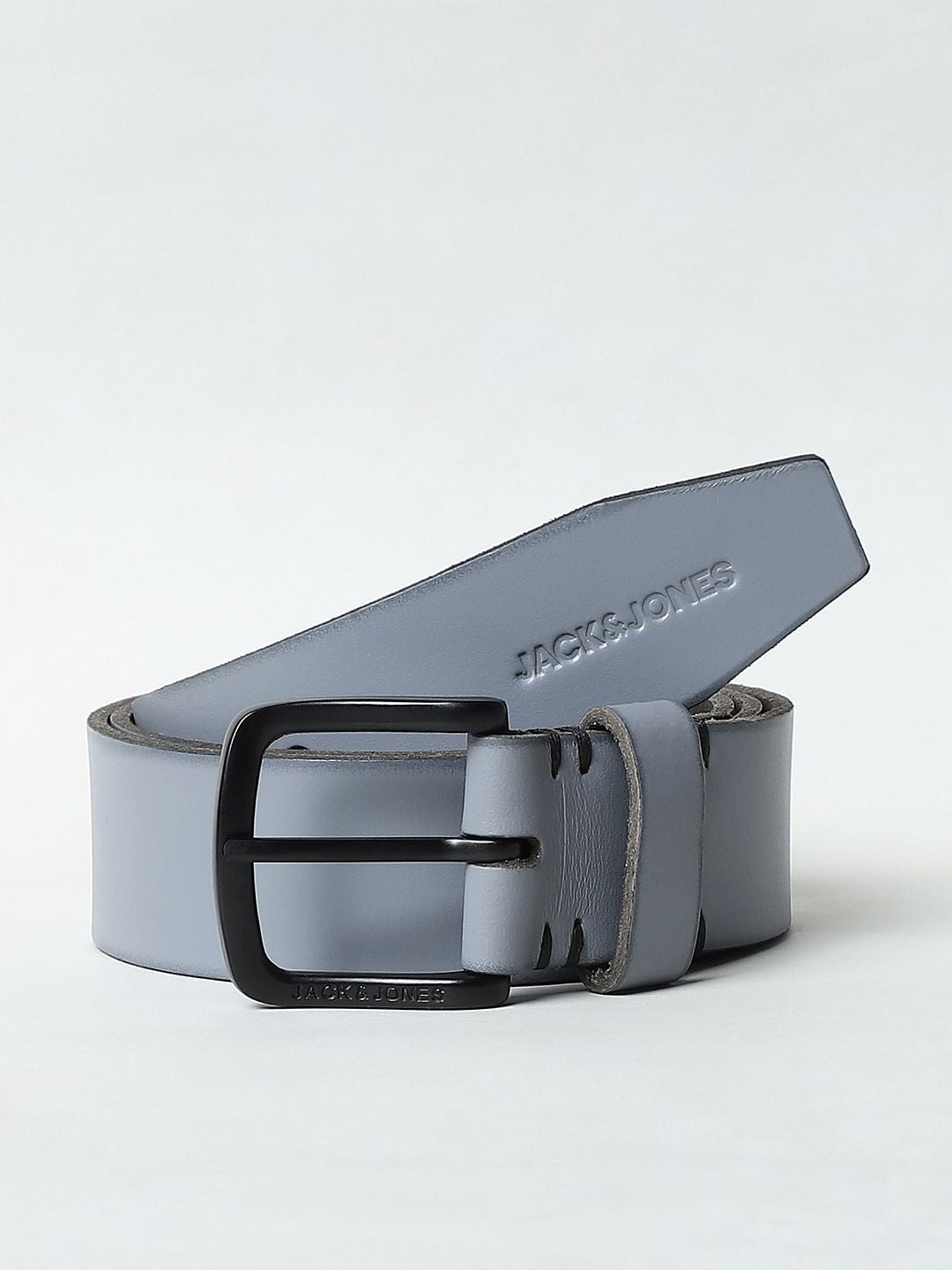 Grey Leather Belt