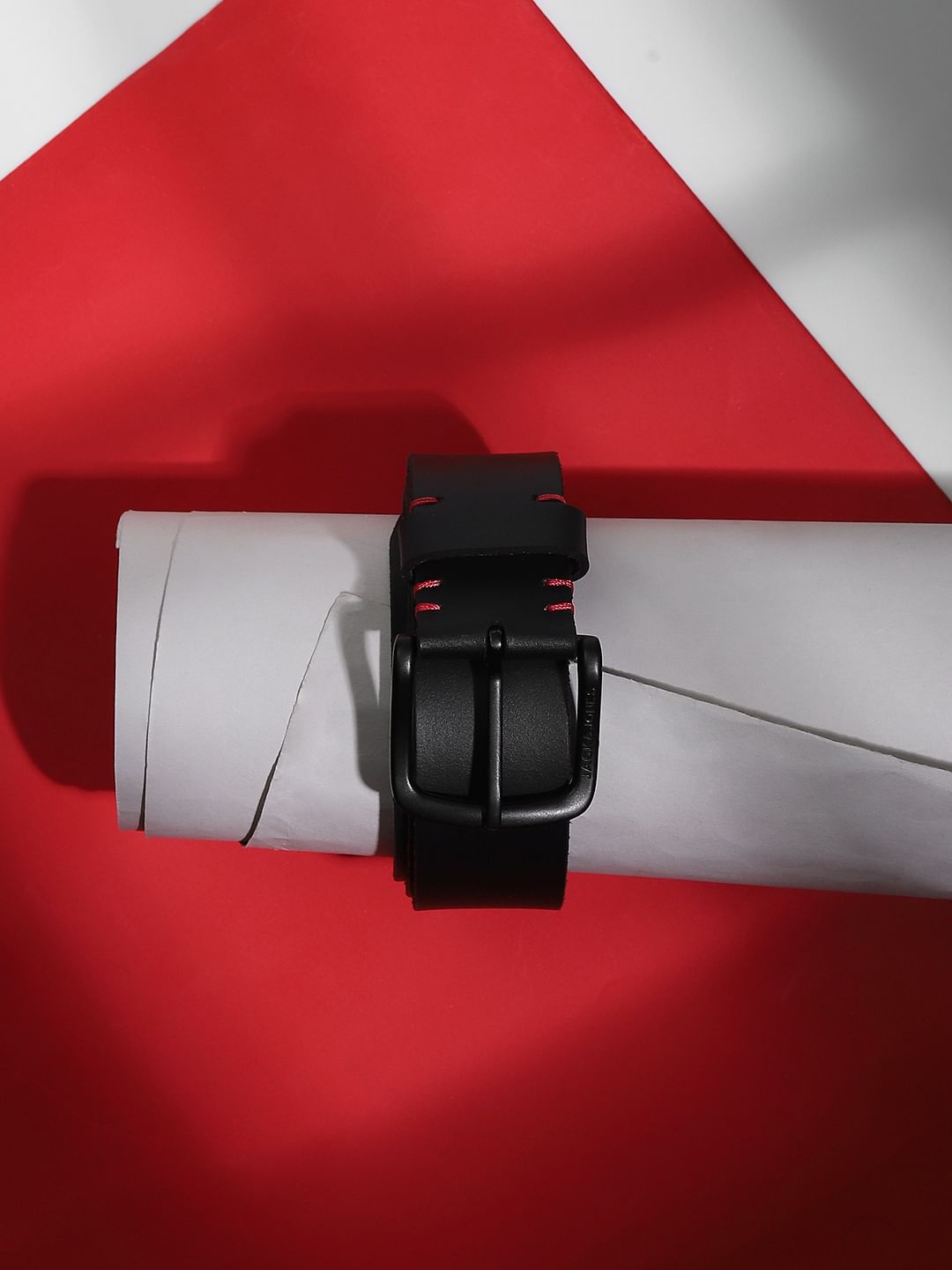 Black Leather Belt - 32