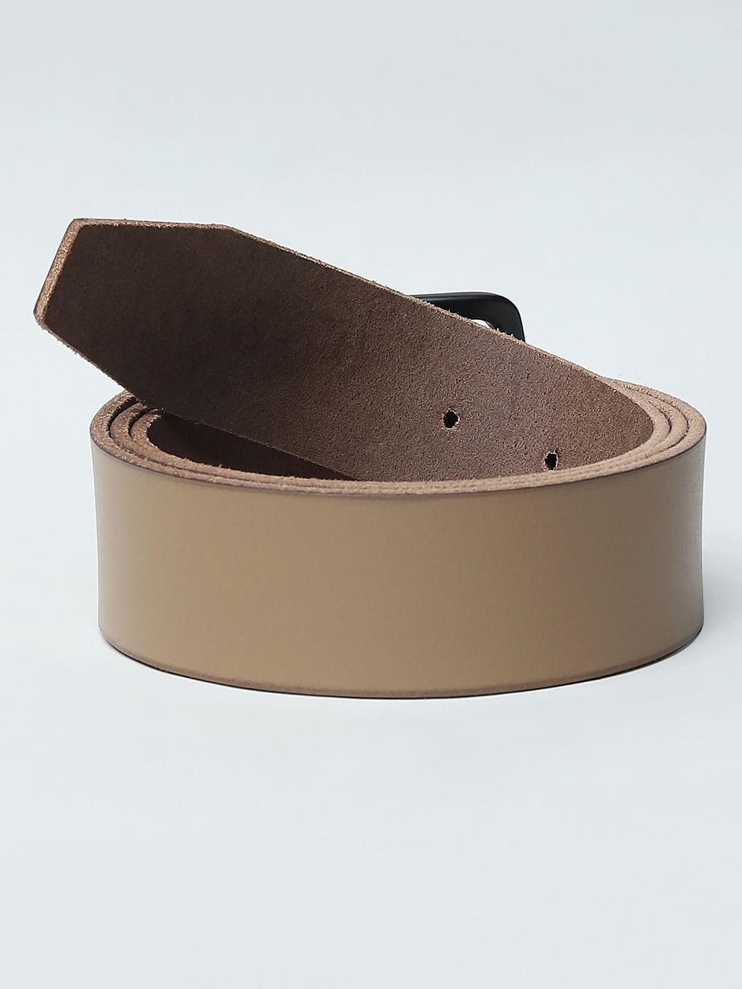 Beige Leather Belt