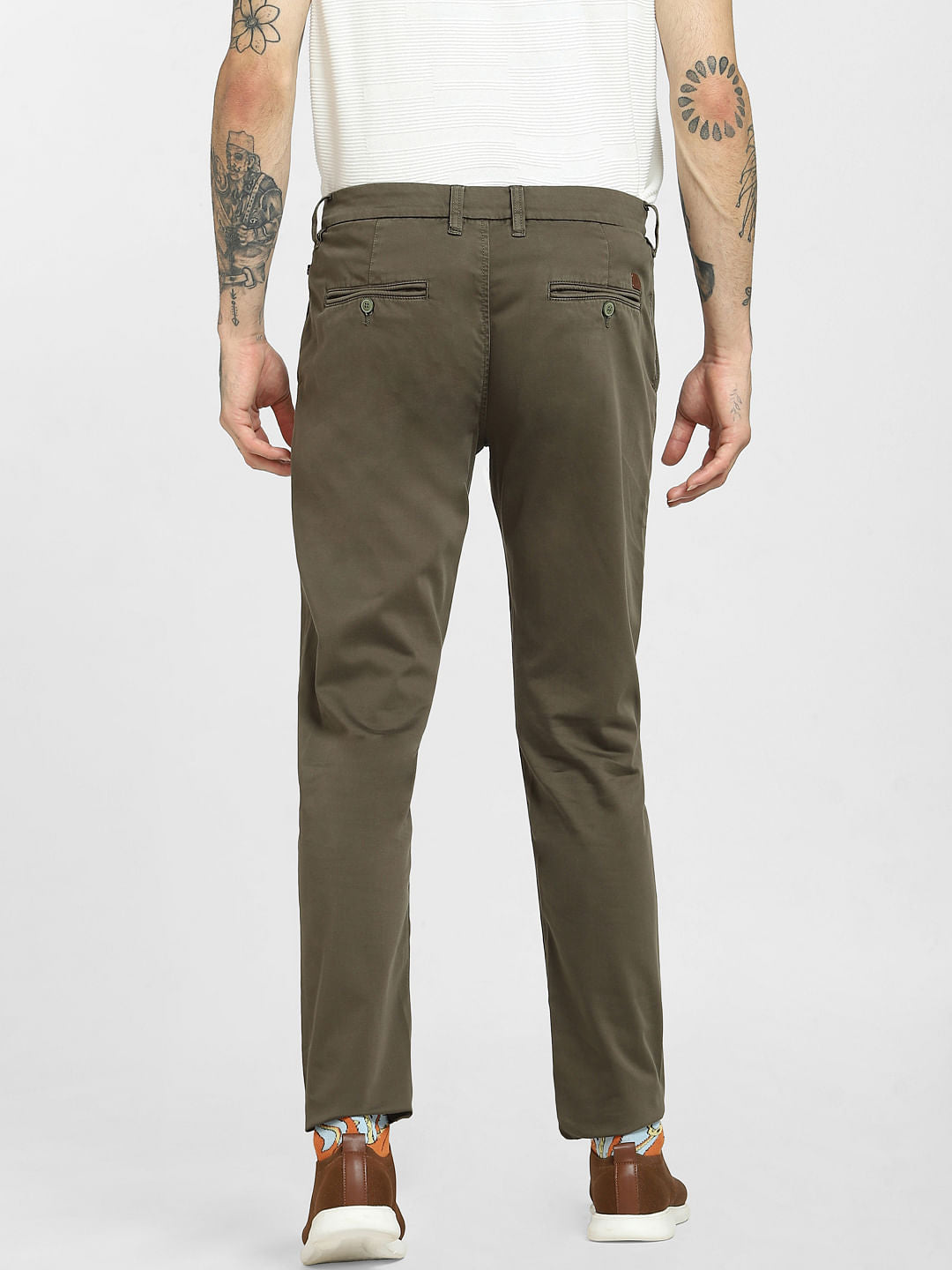 Green Mid Rise Chinos
