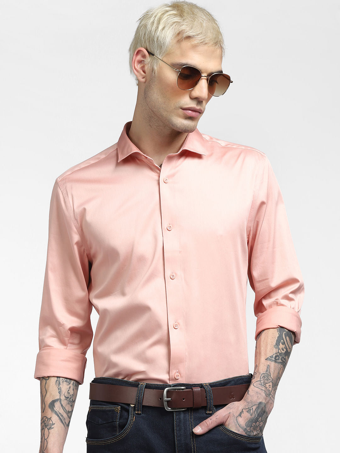 Pink Full Sleeves Shirt - S