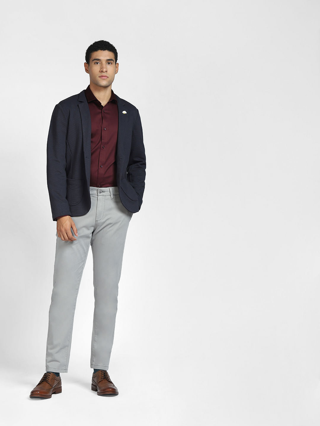 Burgundy Full Sleeves Shirt - S