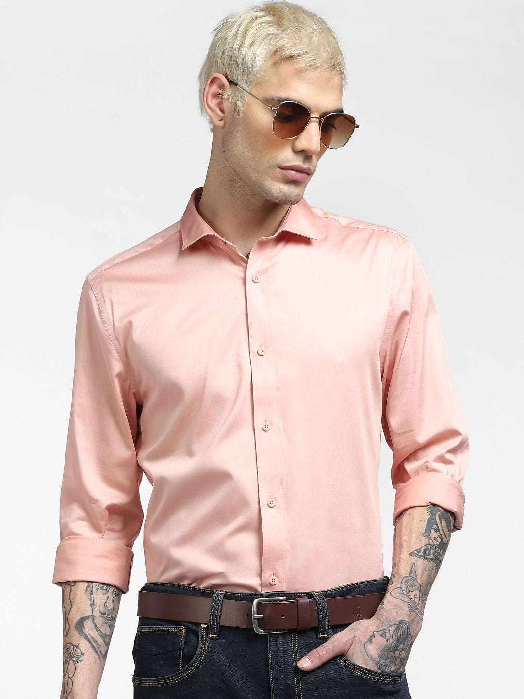 Peach Full Sleeves Shirt