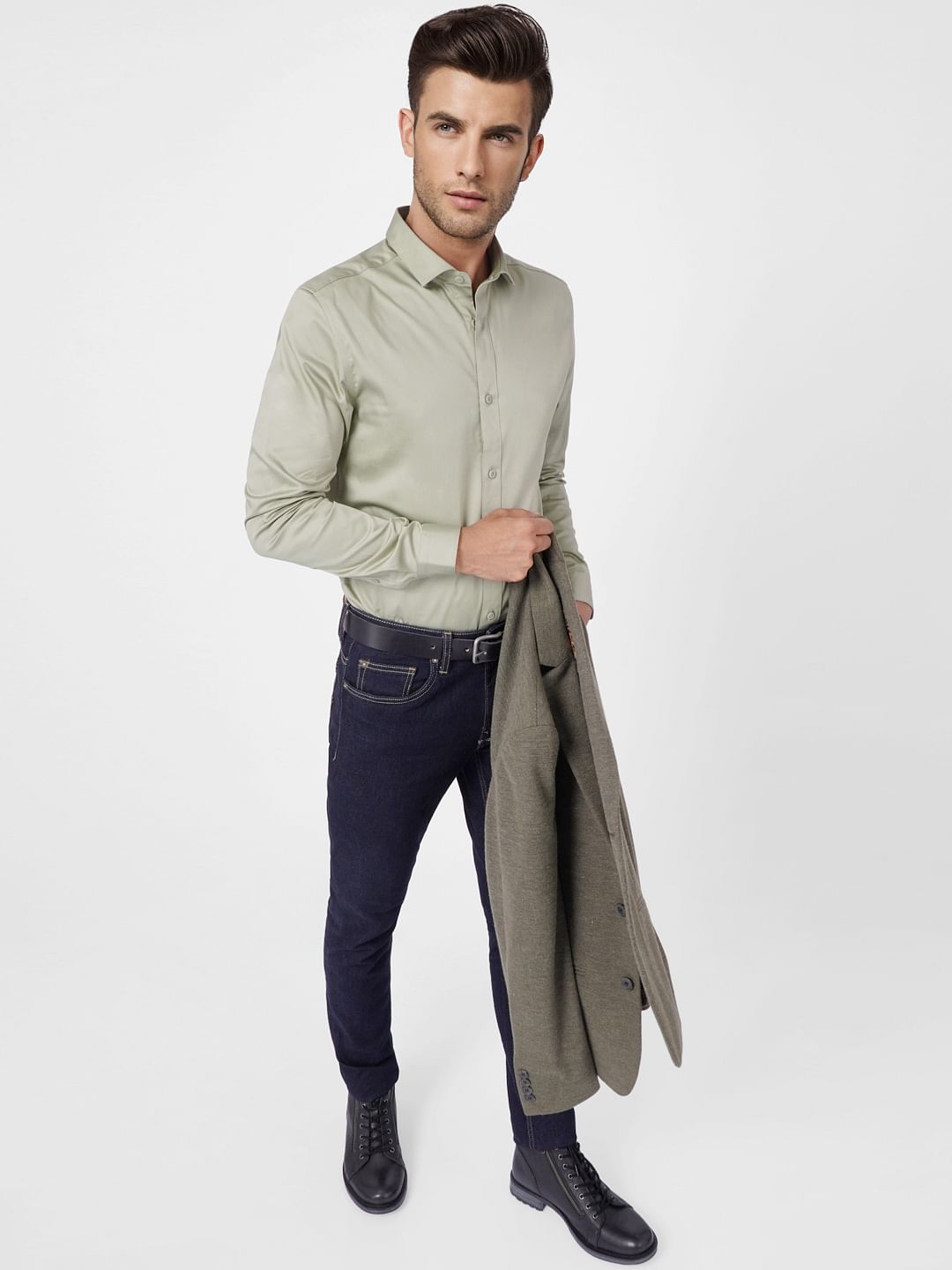 Light Green Full Sleeves Shirt - S