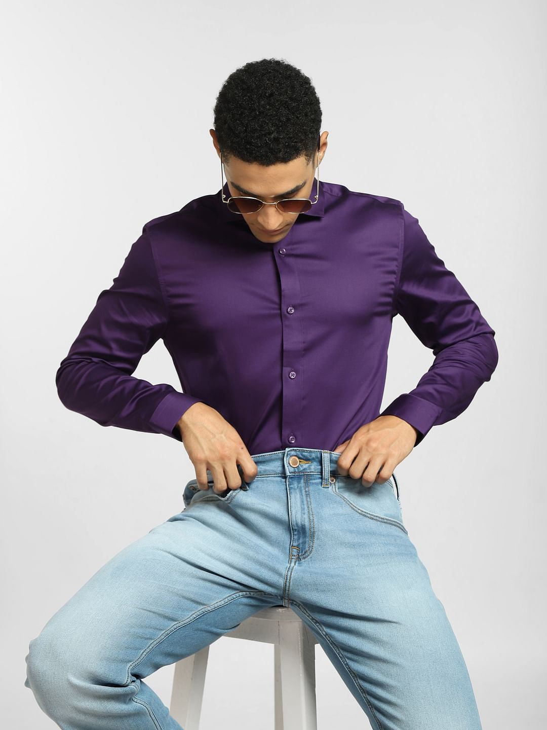 Dark Purple Full Sleeves Shirt - S