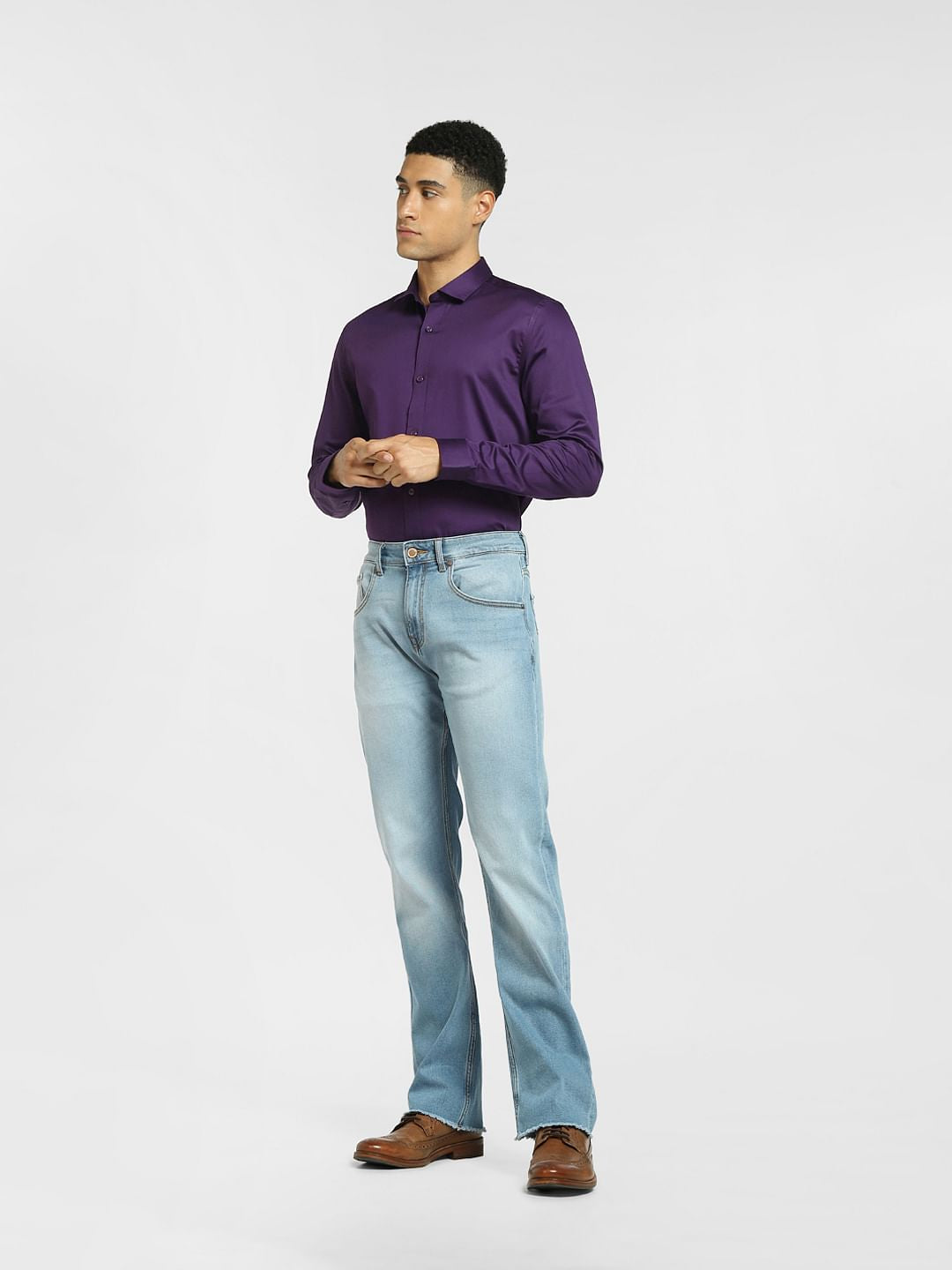 Dark Purple Full Sleeves Shirt