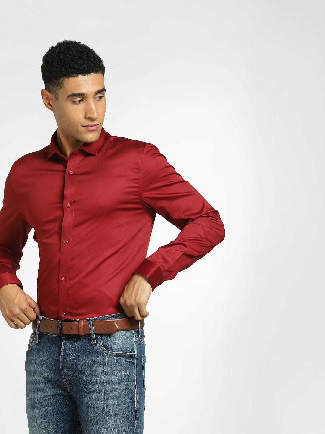 Dark Red Full Sleeves Shirt