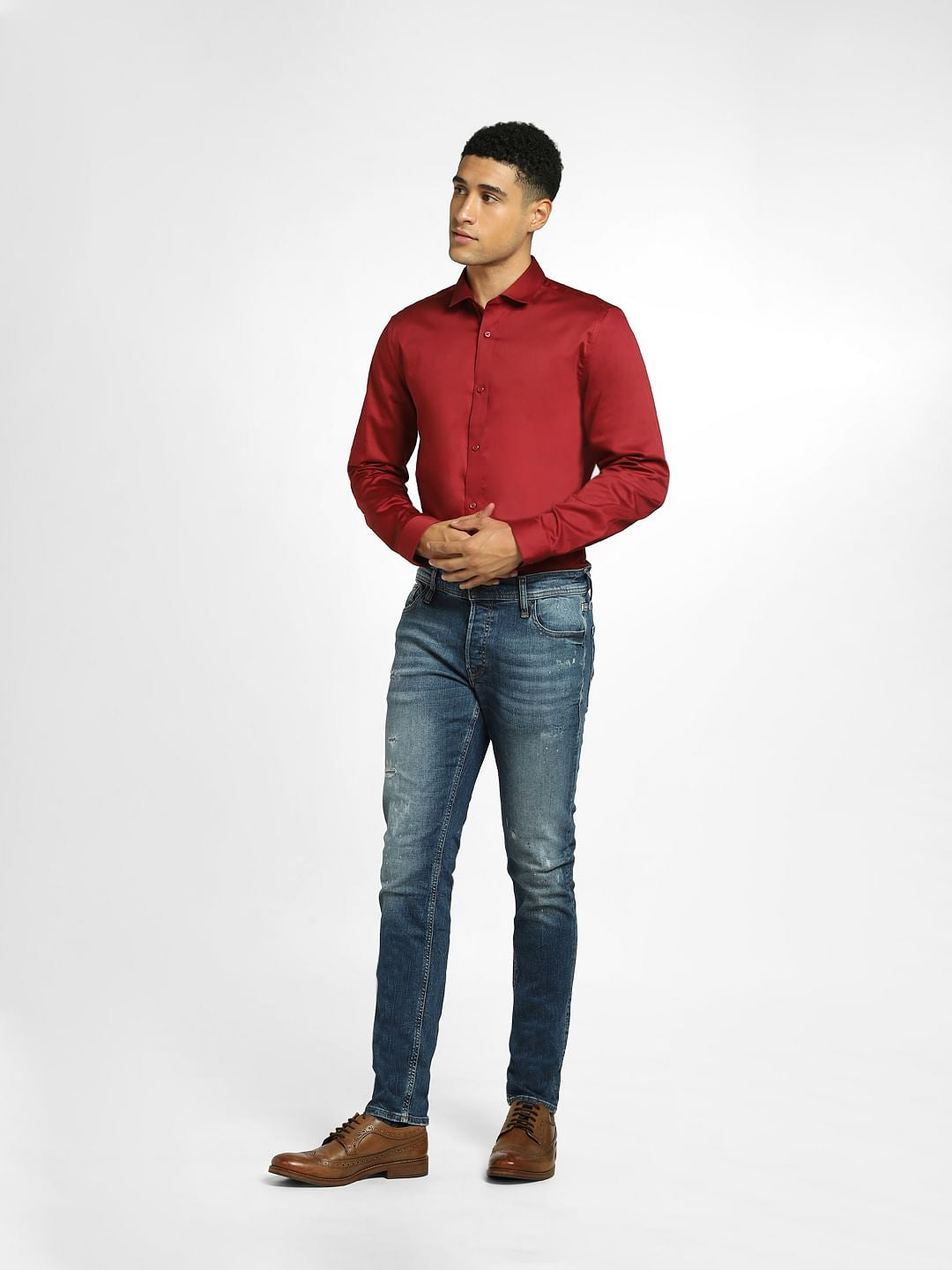Dark Red Full Sleeves Shirt