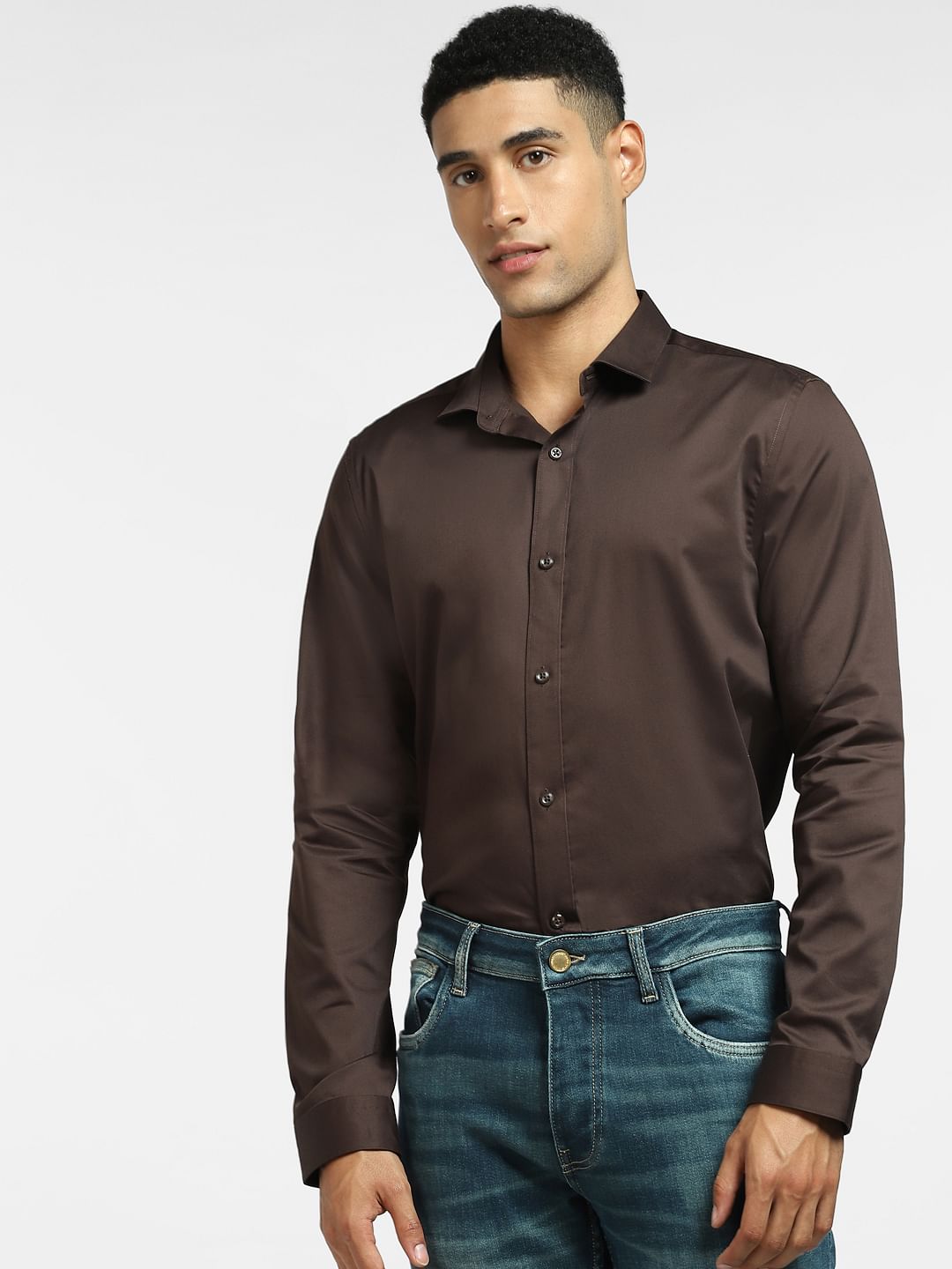 Dark Brown Full Sleeves Shirt