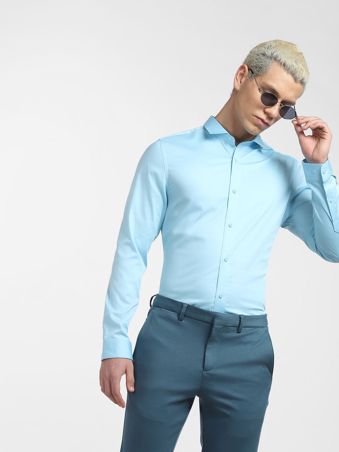Sky Blue Full Sleeves Shirt - M
