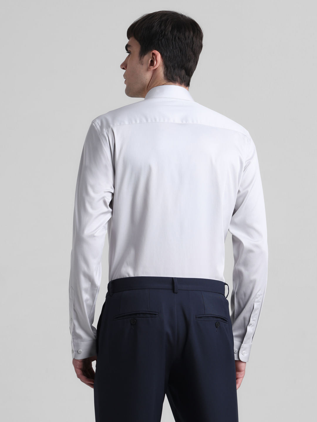 Grey Slim Fit Full Sleeves Shirt