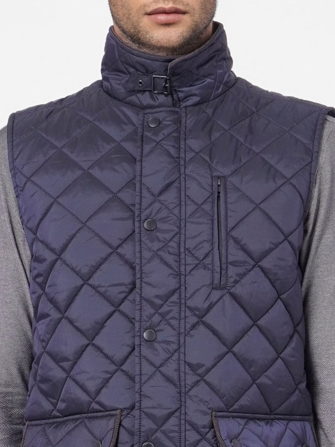 Navy Blue Quilted Vest