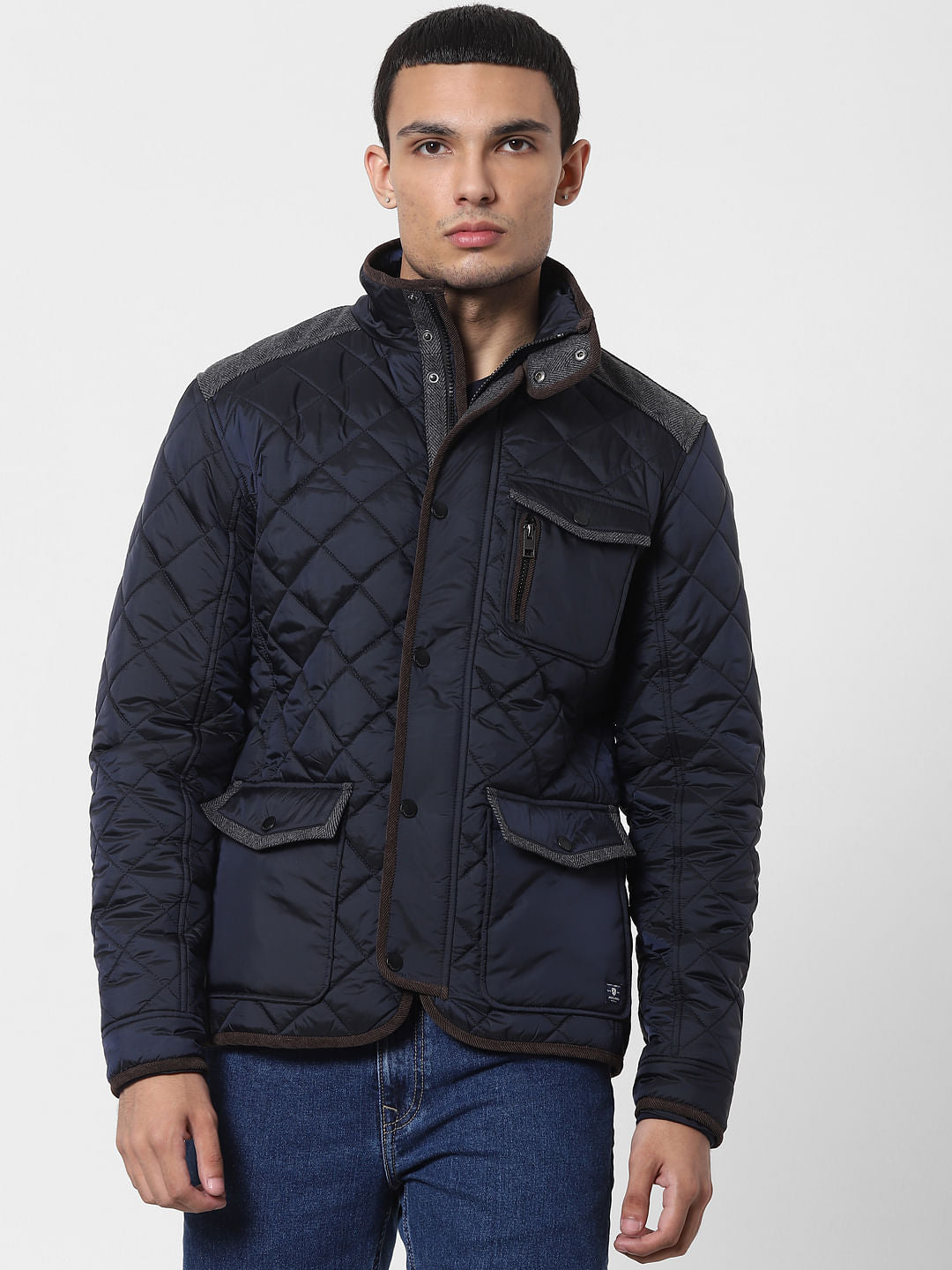 Blue Hooded Puffer Jacket