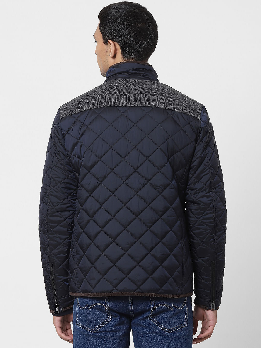 Blue Hooded Puffer Jacket