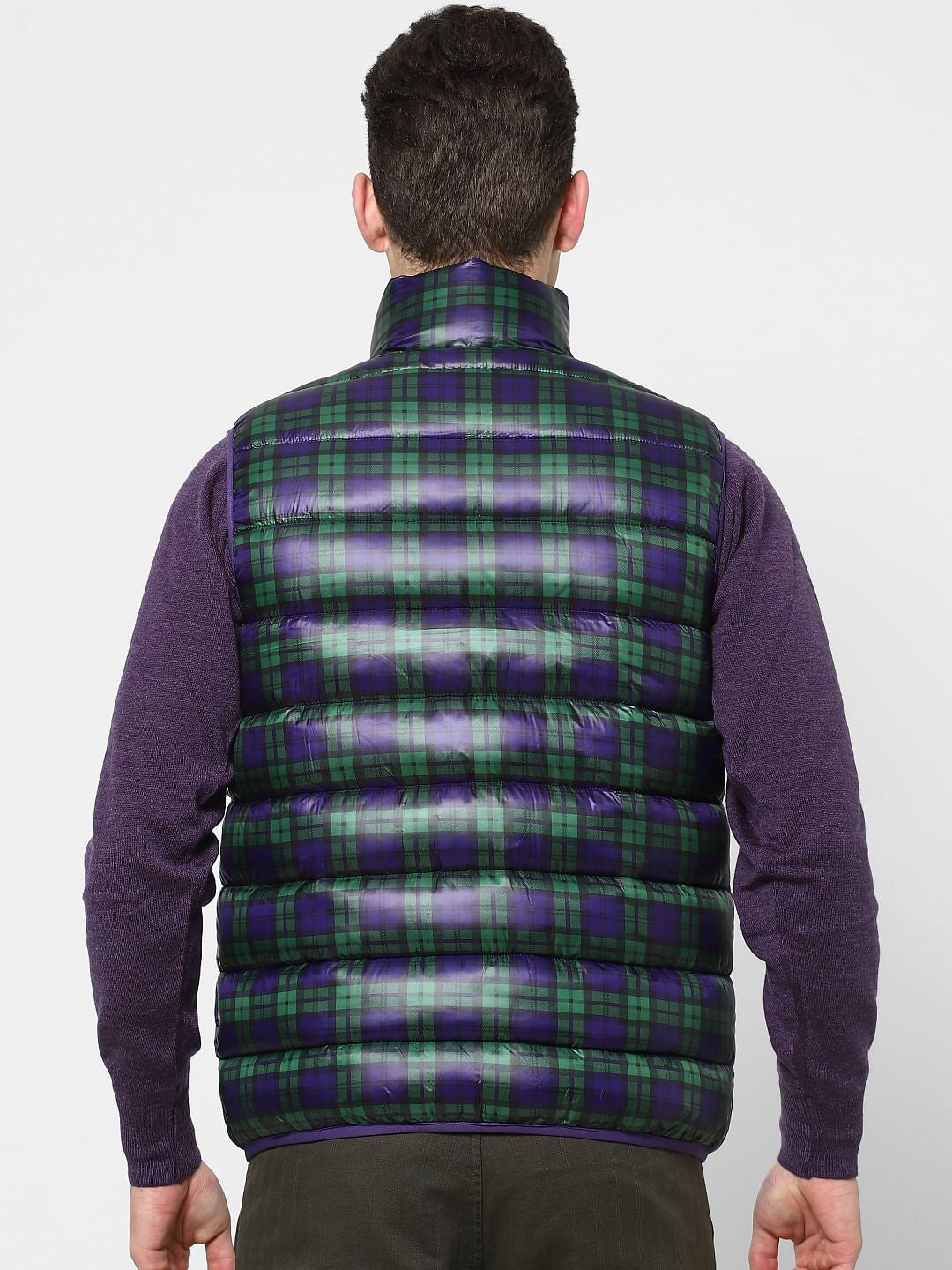 Green Check Puffer Jacket