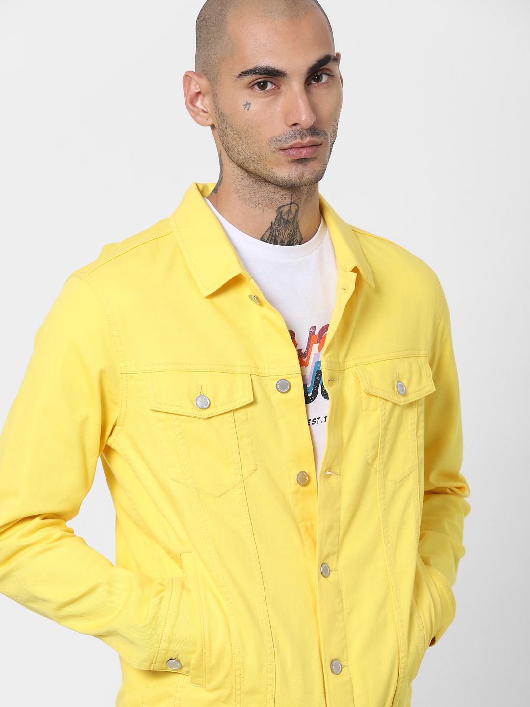 Yellow Solid Jacket - S