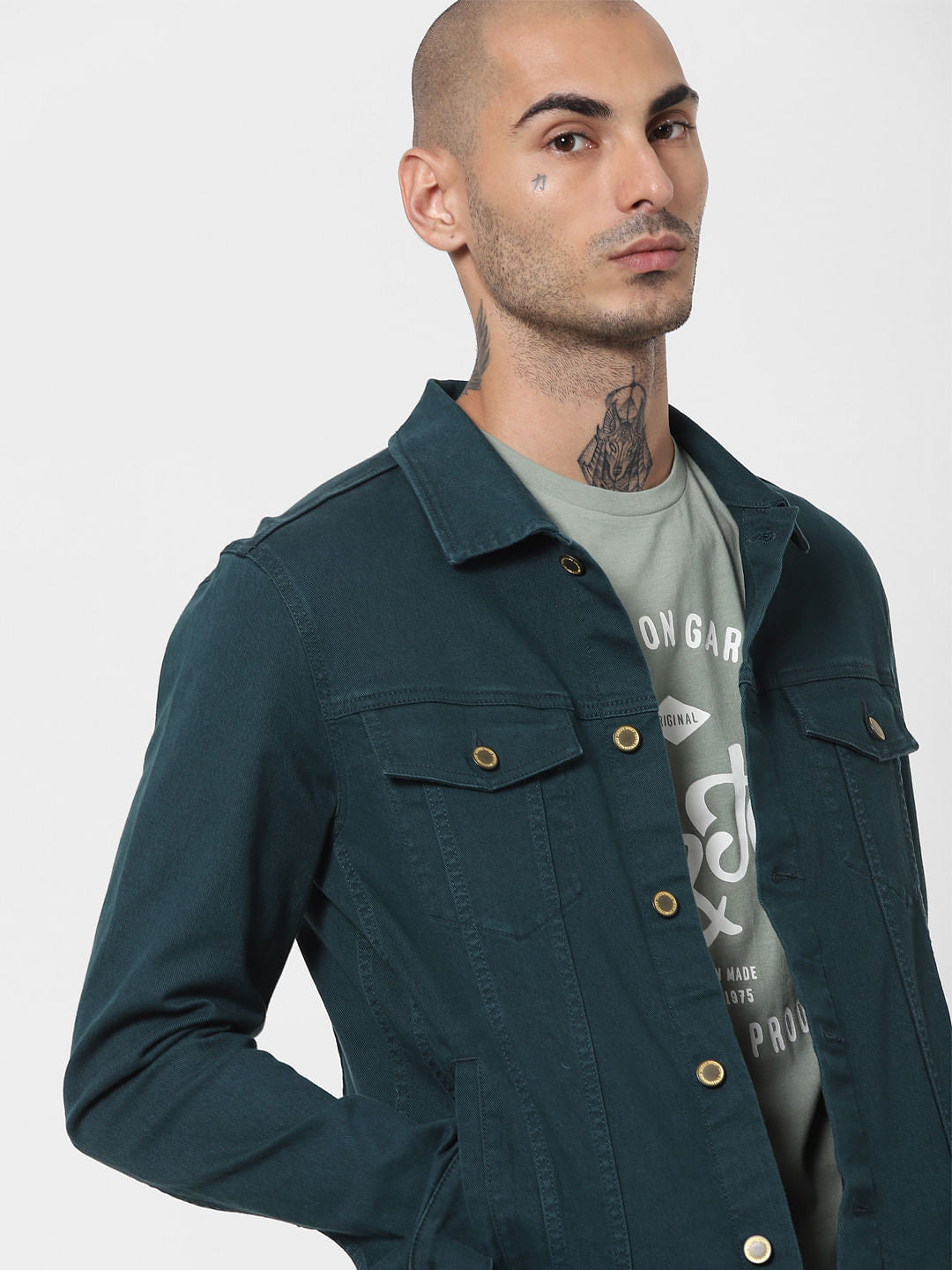 Green Solid Jacket - S