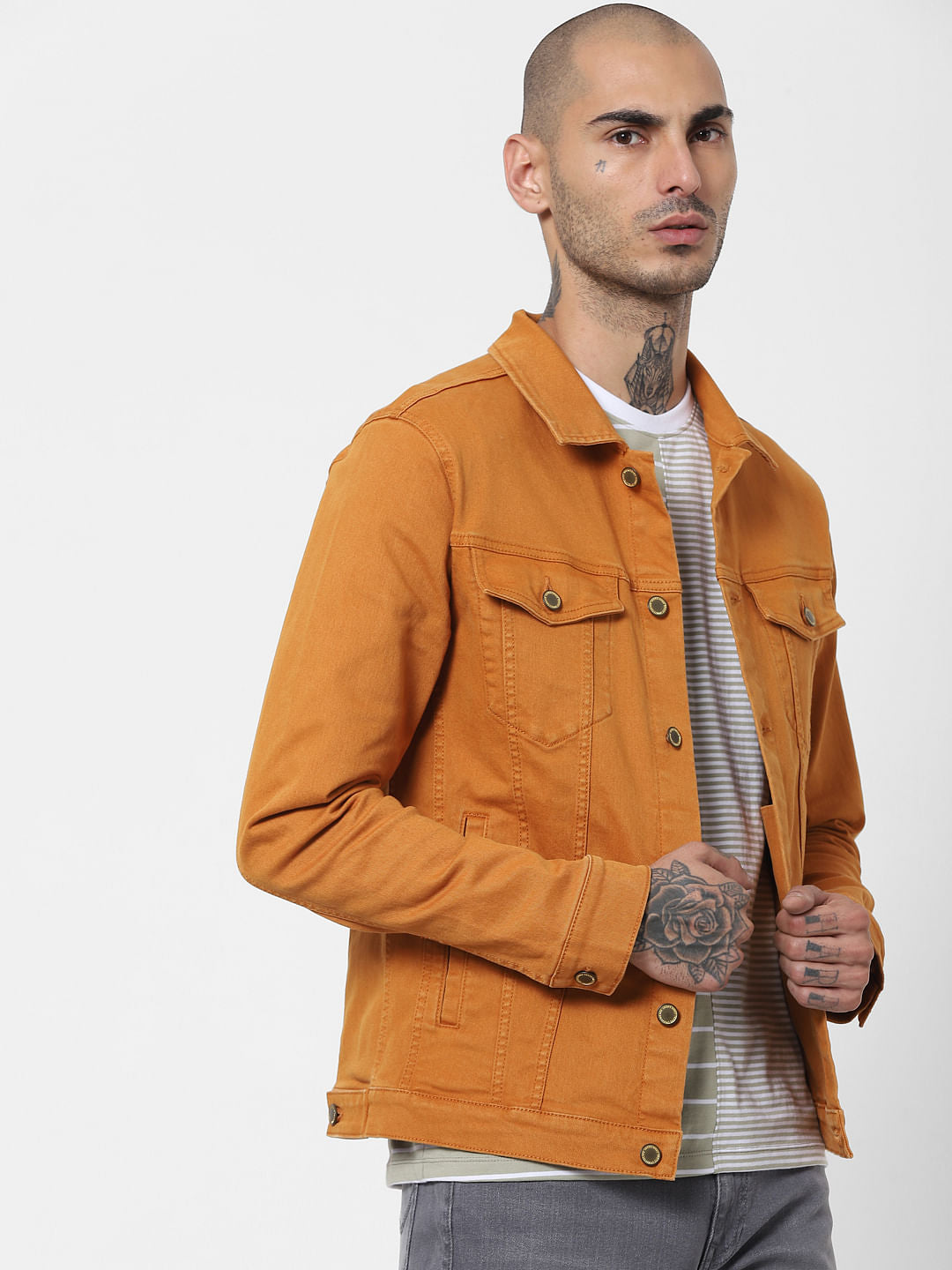 Tan Brown Solid Jacket
