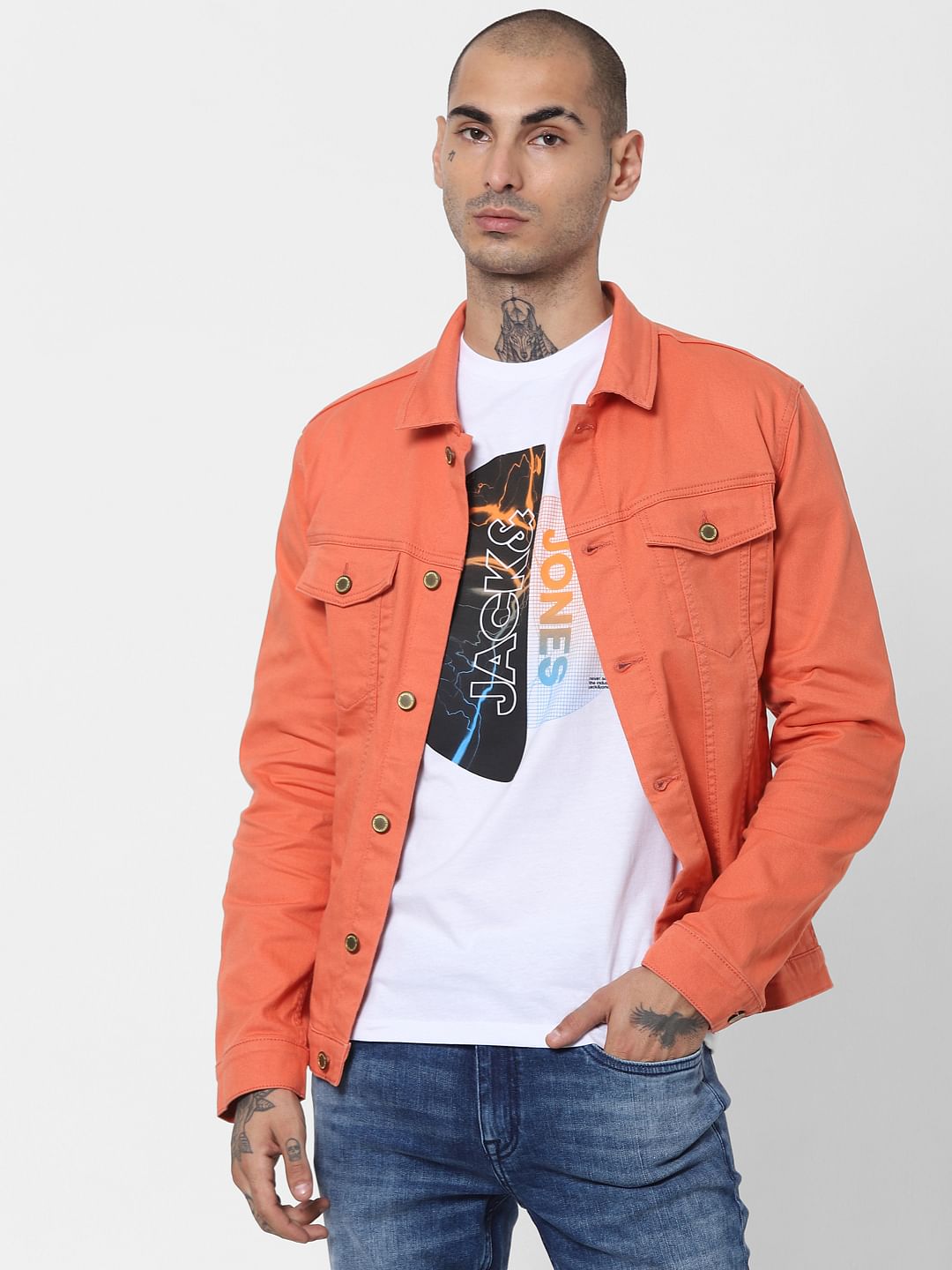 Orange Solid Jacket - S