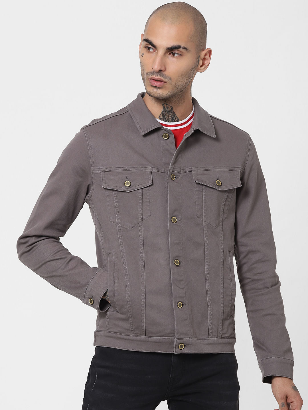 Grey Solid Jacket
